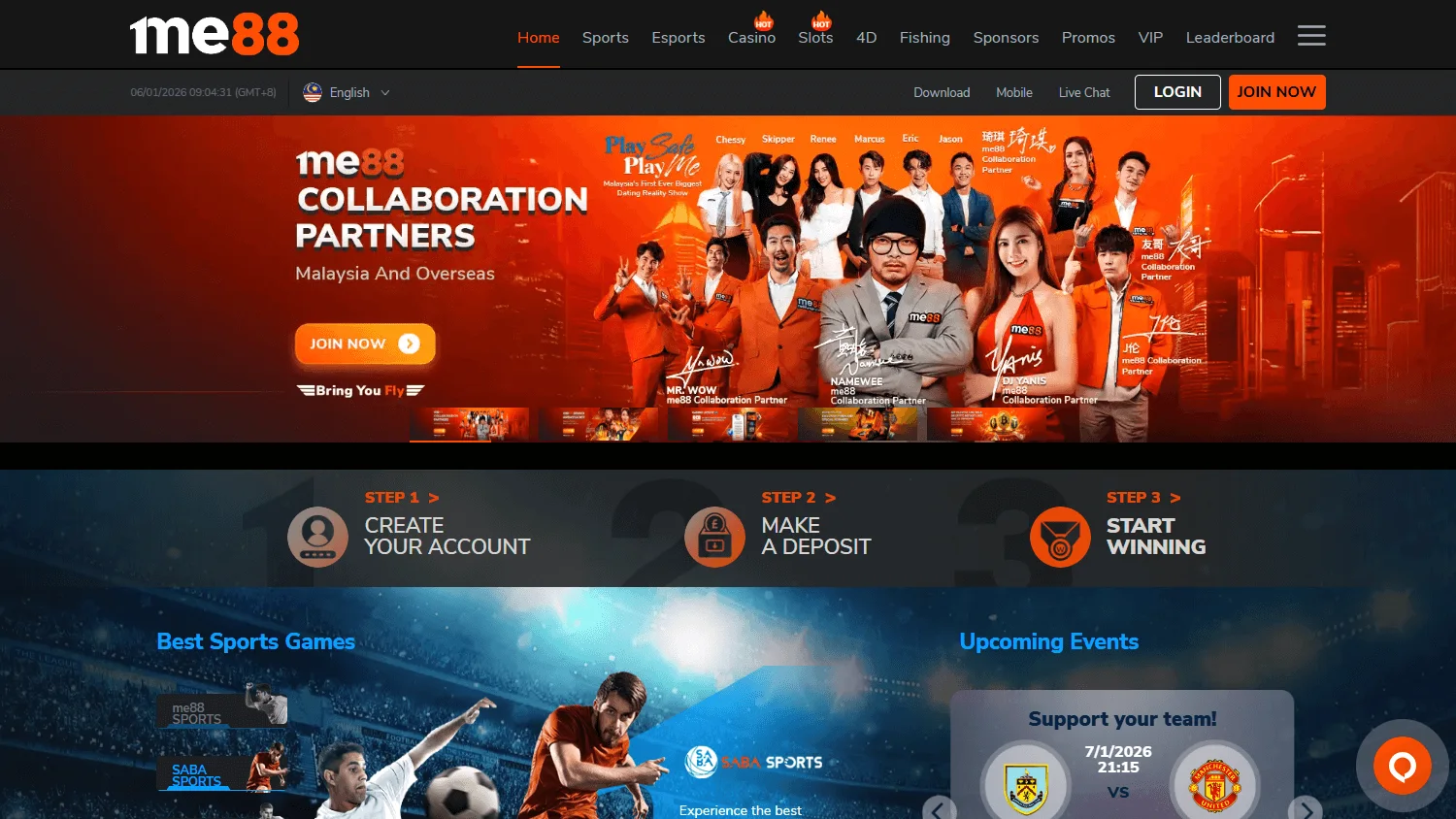 Me88 desktop home page
